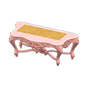 Elegant console table Gold diamonds Cloth Pink