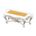 Elegant console table Gold diamonds Cloth White