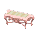 Elegant console table White with stripe Cloth Pink