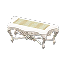 Elegant console table White with stripe Cloth White