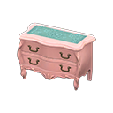 Elegant dresser Blue roses Cloth Pink