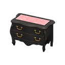 Elegant dresser Pink roses Cloth Black