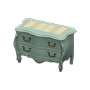 Elegant dresser White with stripe Cloth Blue