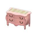 Elegant dresser White with stripe Cloth Pink