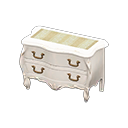 Elegant dresser White with stripe Cloth White