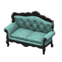 Animal Crossing Elegant sofa|Blue roses Fabric Black Image