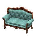 Elegant sofa Blue roses Fabric Brown