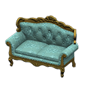 Elegant sofa Blue roses Fabric Gold