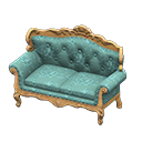Elegant sofa Blue roses Fabric Light brown