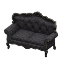 Elegant sofa Damascus-pattern black Fabric Black