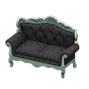 Elegant sofa Damascus-pattern black Fabric Blue