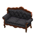 Elegant sofa Damascus-pattern black Fabric Brown