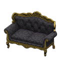 Elegant sofa Damascus-pattern black Fabric Gold