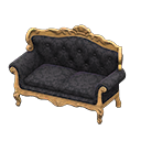 Elegant sofa Damascus-pattern black Fabric Light brown