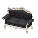 Elegant sofa Damascus-pattern black Fabric White