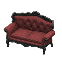 Elegant sofa Damascus-pattern red Fabric Black