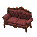 Elegant sofa Damascus-pattern red Fabric Brown