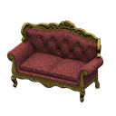 Elegant sofa Damascus-pattern red Fabric Gold