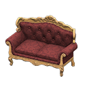 Elegant sofa Damascus-pattern red Fabric Light brown