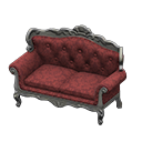 Elegant sofa Damascus-pattern red Fabric Silver