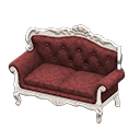 Elegant sofa Damascus-pattern red Fabric White