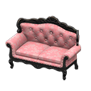 Elegant sofa Pink roses Fabric Black