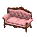Elegant sofa Pink roses Fabric Brown