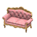 Elegant sofa Pink roses Fabric Light brown