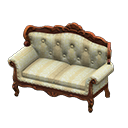 Elegant sofa White with stripe Fabric Brown