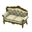 Elegant sofa White with stripe Fabric Gold