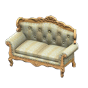 Elegant sofa White with stripe Fabric Light brown