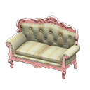 Elegant sofa White with stripe Fabric Pink
