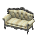 Elegant sofa White with stripe Fabric Silver