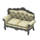 Elegant sofa White with stripe Fabric Silver