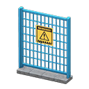 Fence Danger Sign Blue