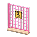 Fence Danger Sign Pink