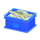 Fish container Logo Label Blue