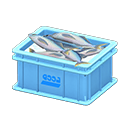 Fish container Logo Label Light blue