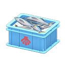 Fish container Scallop Label Light blue