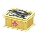Fish container Scallop Label Yellow