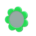 Flower tabletop mirror Green