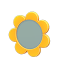 Flower tabletop mirror Yellow