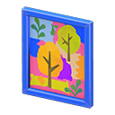 Framed poster Trees Poster design Blue