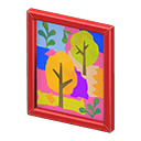 Framed poster Trees Poster design Red