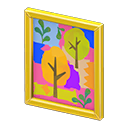 Framed poster Trees Poster design Yellow