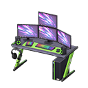 Gaming desk Desktop Monitors Black & green