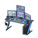 Gaming desk Digital-audio workstation Monitors Black & blue