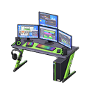 Gaming desk Digital-audio workstation Monitors Black & green
