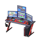 Gaming desk Digital-audio workstation Monitors Black & red