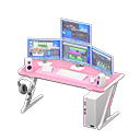 Gaming desk Digital-audio workstation Monitors Pink